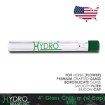 Hydro® Glass Chillum (with Cap) 4" Unit CLEAR
