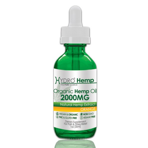 Hydro CBD Tincture 30ml Bottle 2000mg ORANGE