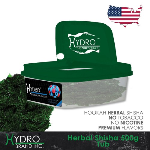 Hydro® Nicotine Free Hookah Shisha 500g Tub QING RUBUS (BLUE RASPBERRY)