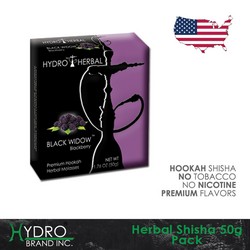 Hydro® Nicotine Free Hookah Shisha 50g Pack BLACK WIDOW (BLACKBERRY)