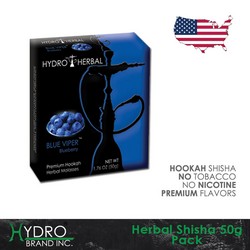 Hydro® Nicotine Free Hookah Shisha 50g Pack BLUE VIPER (BLUEBERRY)