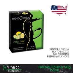 Hydro® Nicotine Free Hookah Shisha 50g Pack CITRUS TWIST (LEMON LIME)