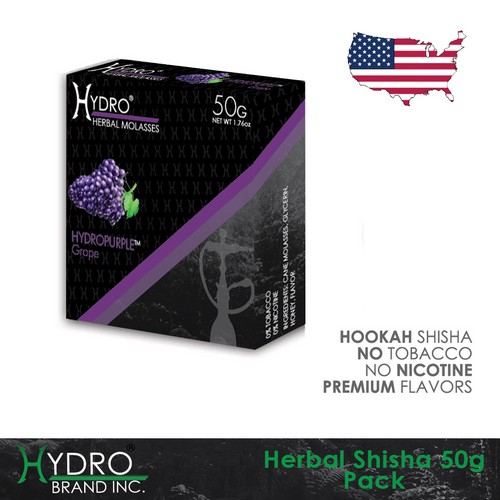 Hydro® Nicotine Free Hookah Shisha 50g Pack HYDROPURPLE (GRAPE)