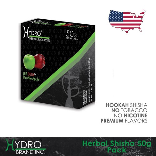Hydro® Nicotine Free Hookah Shisha 50g Pack LES DEUX (DOUBLE APPLE)