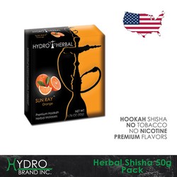 Hydro® Nicotine Free Hookah Shisha 50g Pack SUN RAY (ORANGE)