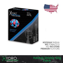 Hydro® Nicotine Free Hookah Shisha 50g Pack QING RUBUS (BLUE RASPBERRY)