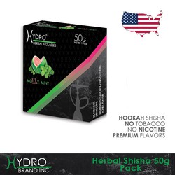 Hydro® Nicotine Free Hookah Shisha 50g Pack MOLLY MINT