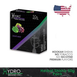 Hydro® Nicotine Free Hookah Shisha 50g Pack GRAPE MINT