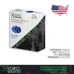 Hydro® CBD Nicotine Free Hookah Shisha 50g Pack BLUE VIPER (BLUEBERRY)