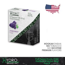 Hydro® CBD Nicotine Free Hookah Shisha 50g Pack HYDROPURPLE (GRAPE)