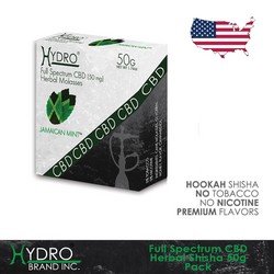 Hydro® CBD Nicotine Free Hookah Shisha 50g Pack JAMAICAN MINT