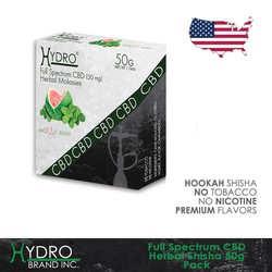 Hydro® CBD Nicotine Free Hookah Shisha 50g Pack MOLLY MINT