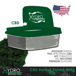 Hydro® CBD Nicotine Free Hookah Shisha 500g Tub HYDROPONICS (PEACH)