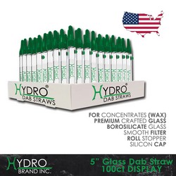 Hydro® Glass Dab Straw 5" Display (100ct) CLEAR