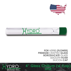 Hydro® Glass Chillum (with Cap) 4" Unit CLEAR