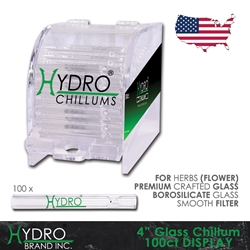 Hydro® Glass Chillum 4" Display REFILL (100ct) CLEAR