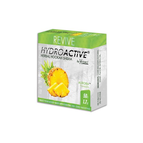 HydroActive® Nicotine Free Hookah Shisha 50g Pack REVIVE Aurora Pineapple